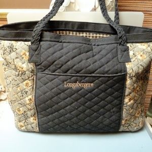 LONGABERGER TOTE BAG SHOPPER COASTAL GRANNY